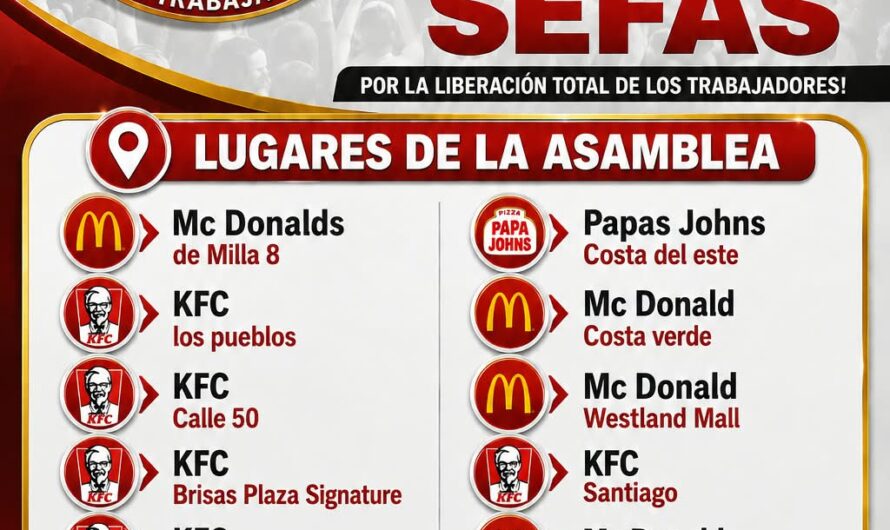 Asambleas Tercer llamado a Trabajadores de Farmacias Arrocha